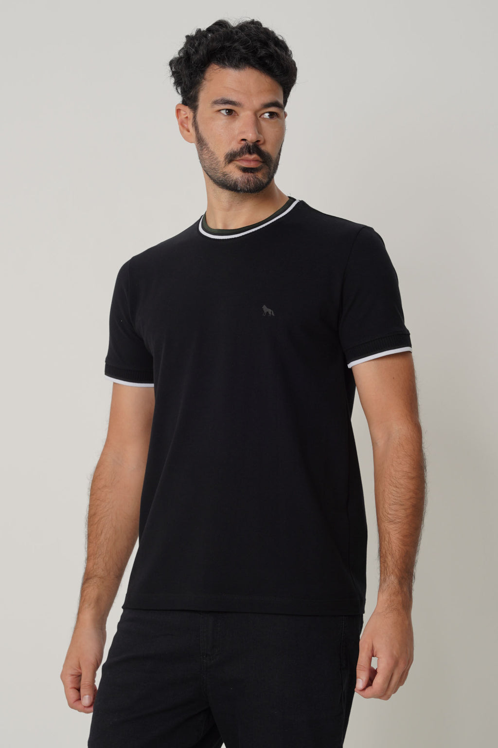 Camiseta Com Elastano Masculina Acostamento Preto