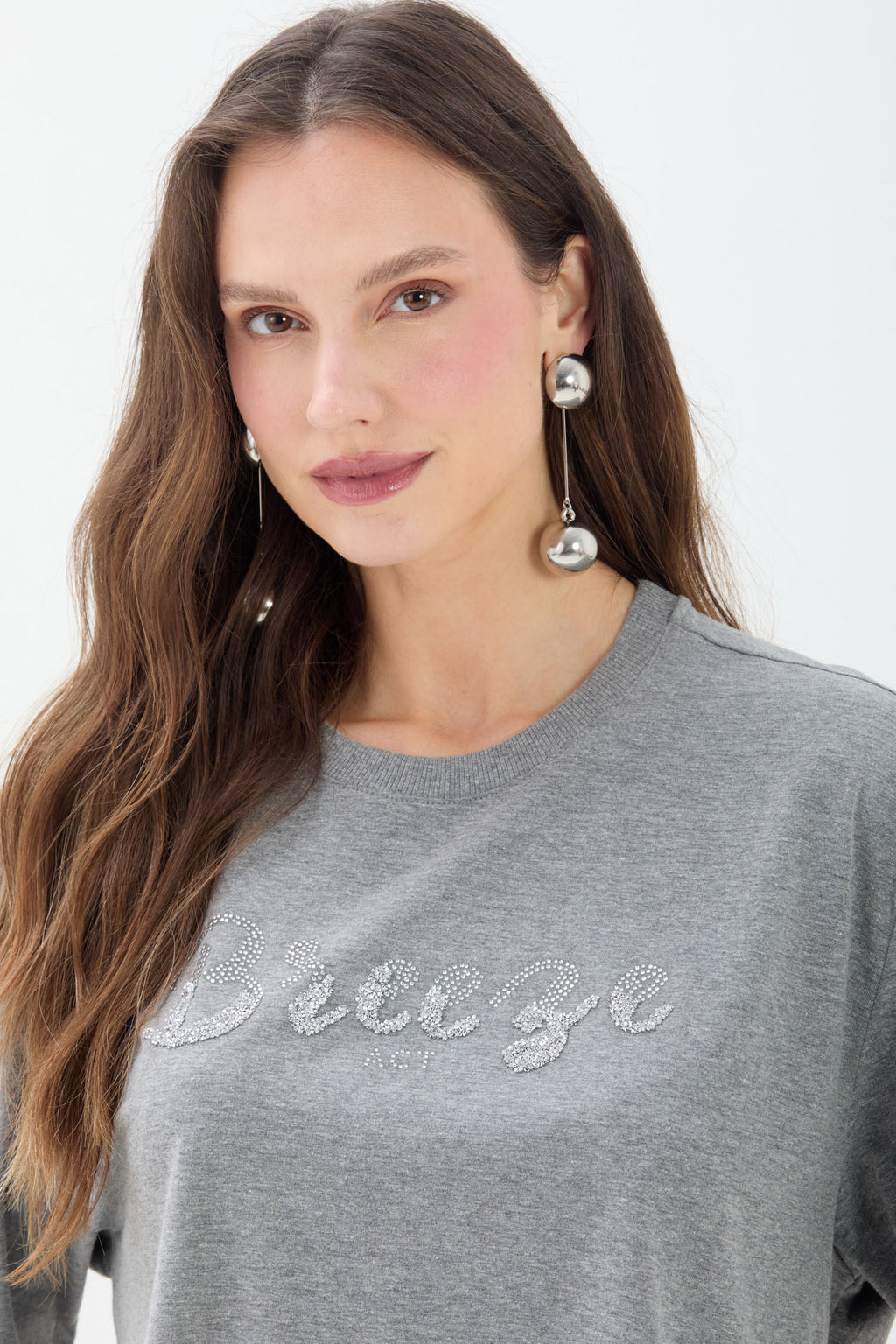 T-Shirt Breeze Feminina ACT Feminino Mescla Grafite