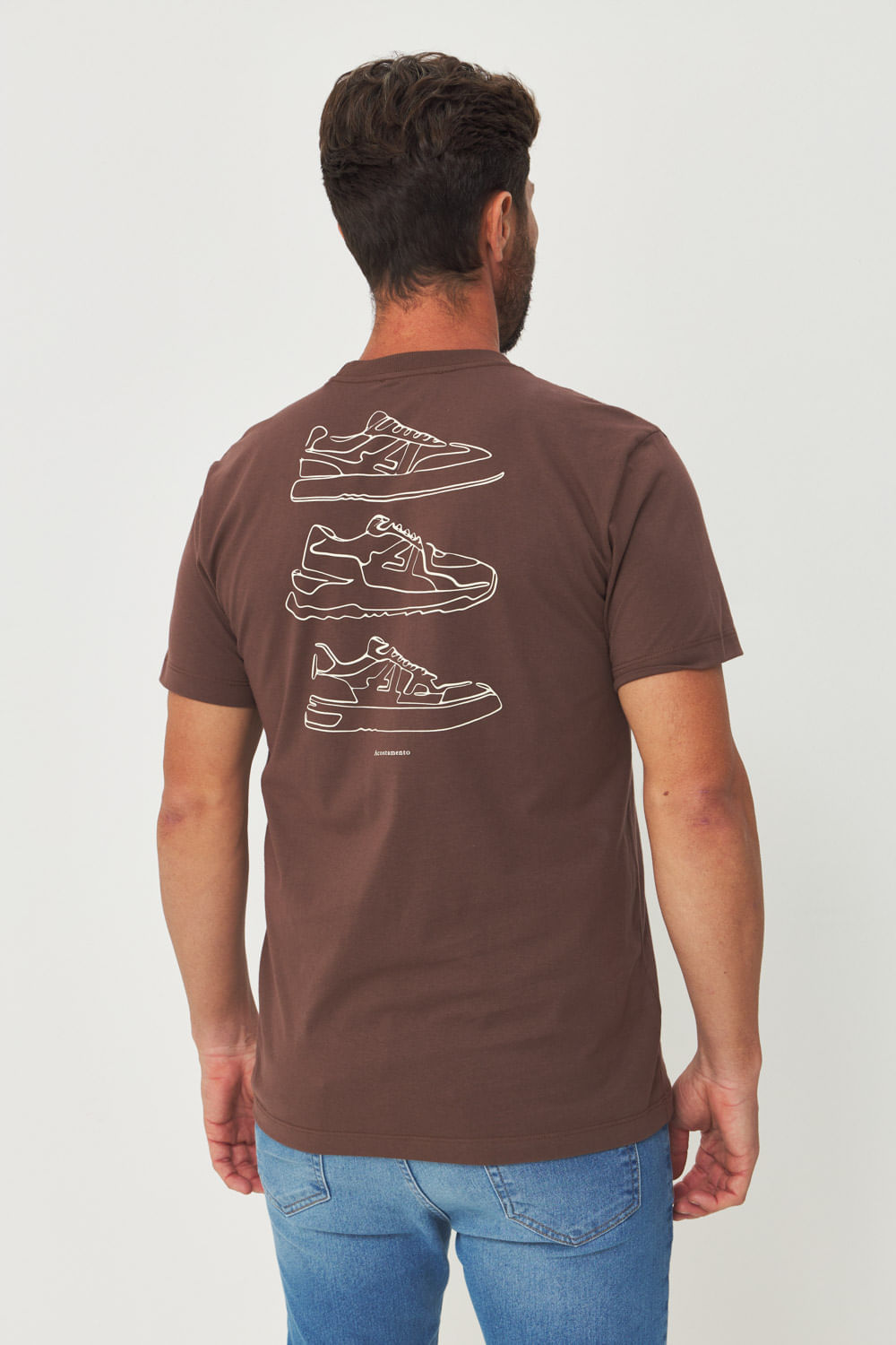 Camiseta Estampa Costas Masculina Acostamento Marrom Ipe