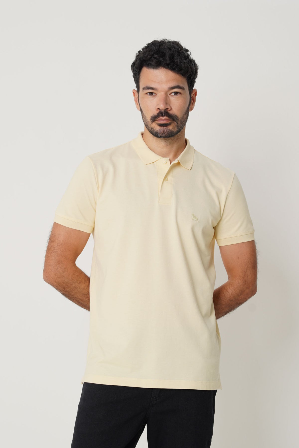 Polo Casual Basic Masculina Acostamento Amarelo Sunlight