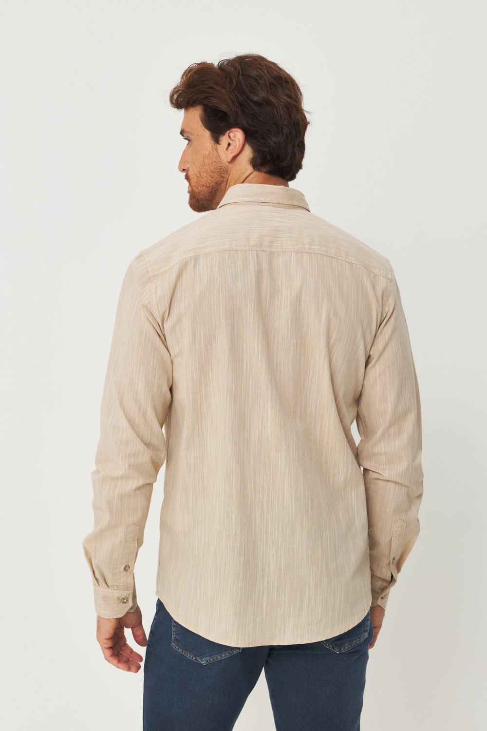Camisa Manga Longa Texturizada Masculino Acostamento Rafia