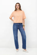T-Shirt Básica Com Logo ACT Feminina Sand