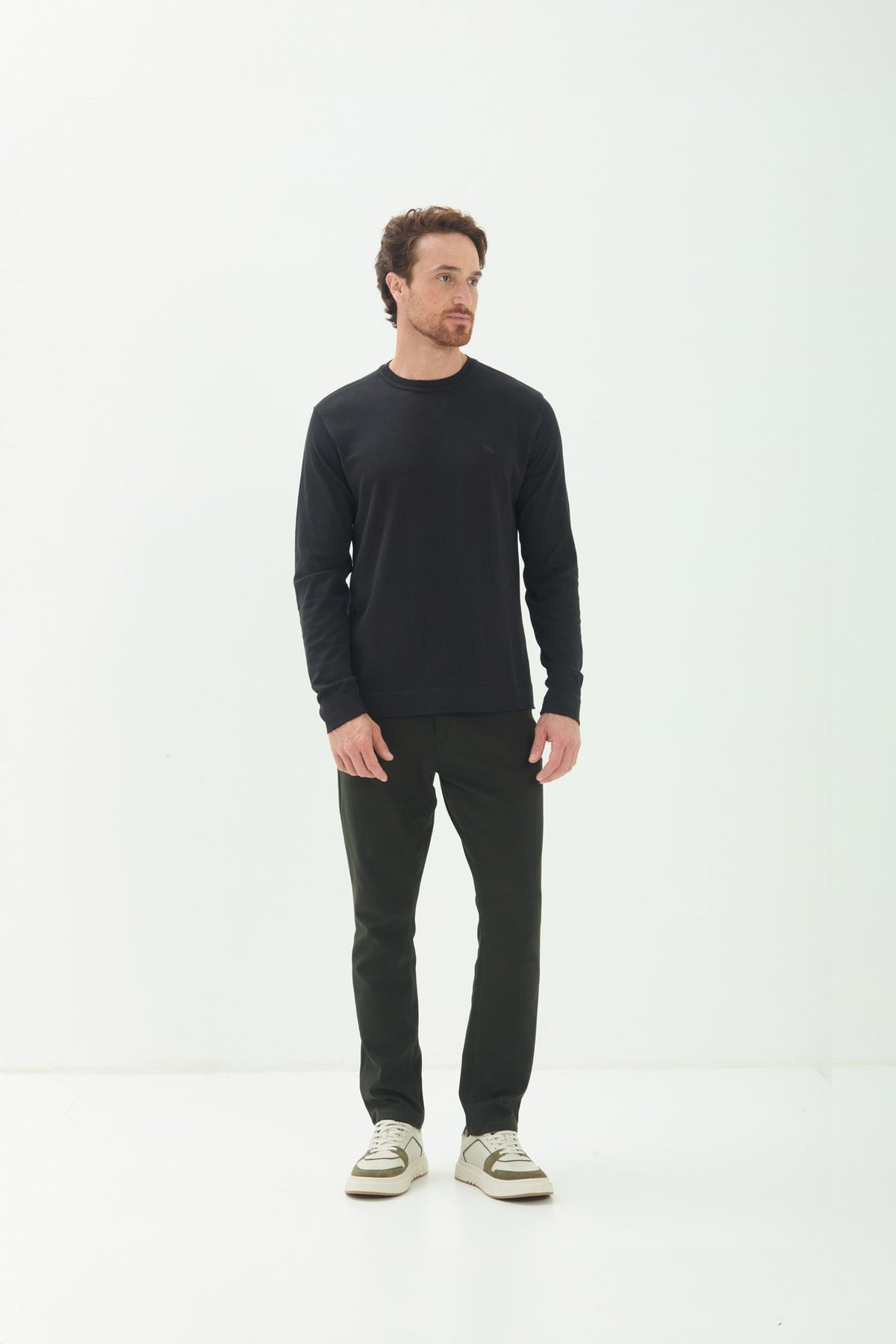 Suéter Tricot Básico Masculino Acostamento Preto