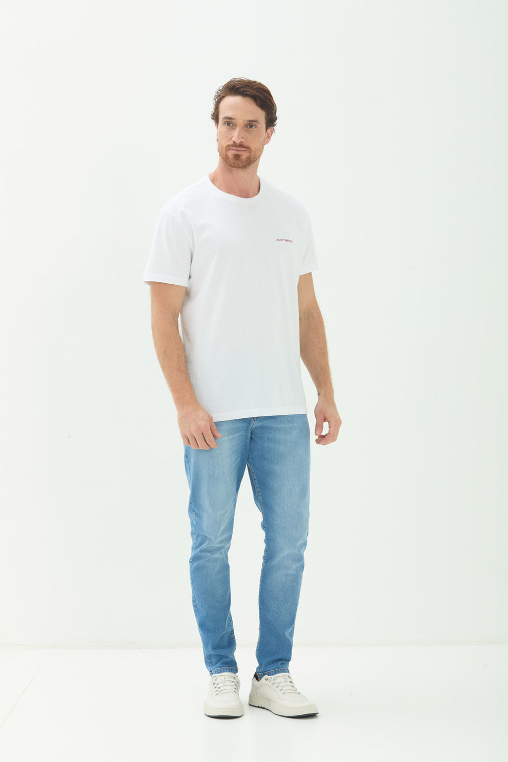 Calça Jeans Skinny Casual Masculina Acostamento Jeans Claro