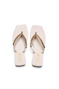 Chinelo Quadrado Fashion Metal ACT Feminino Off White