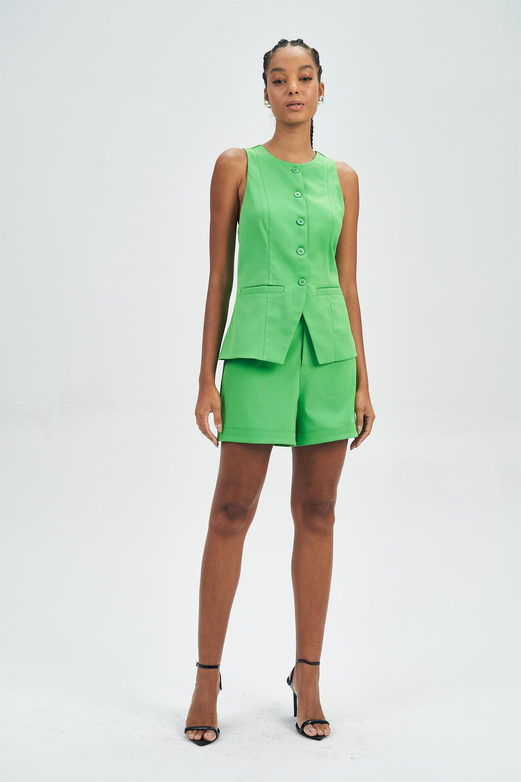 Short Alfaiataria Feminino Acostamento Green Light