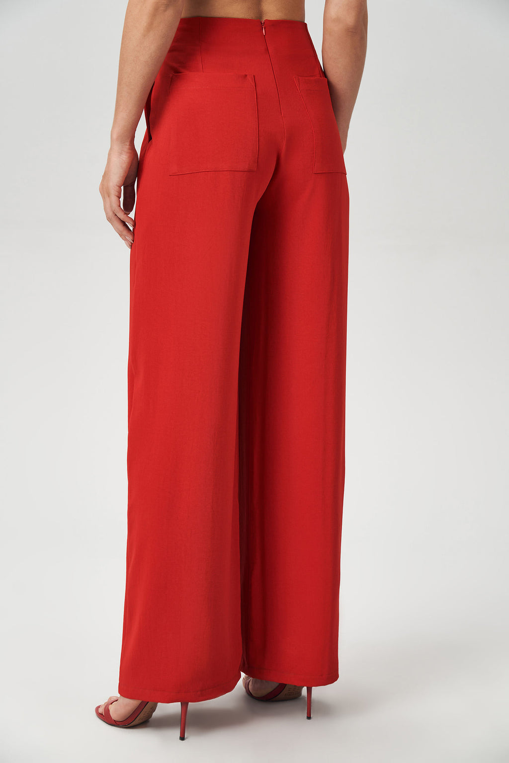 Calça Fluída Com Prega Feminina Acostamento Red Velvet