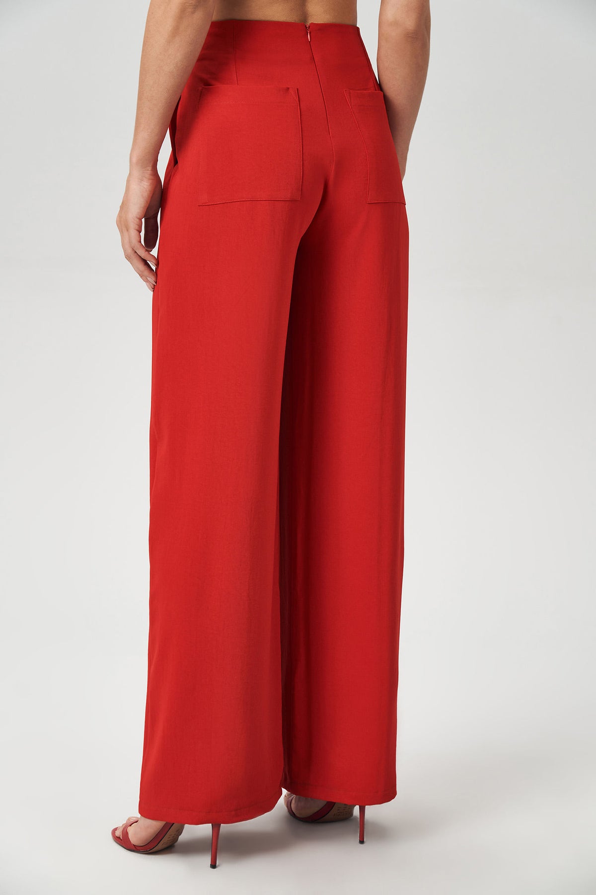 Calça Fluída Com Prega Feminina Acostamento Red Velvet
