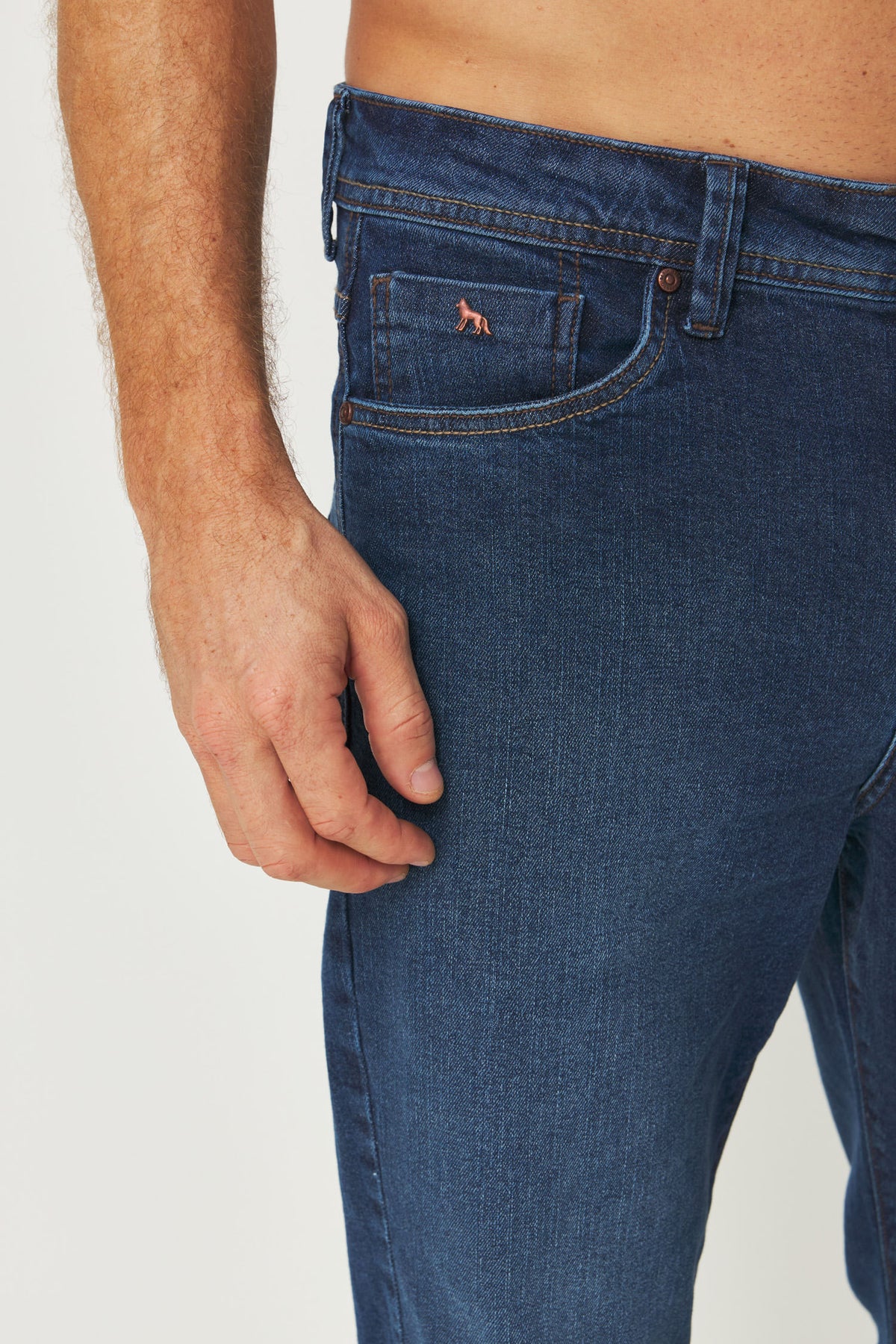 Calça Jeans Skinny Cropped Masculina Acostamento Jeans Escuro