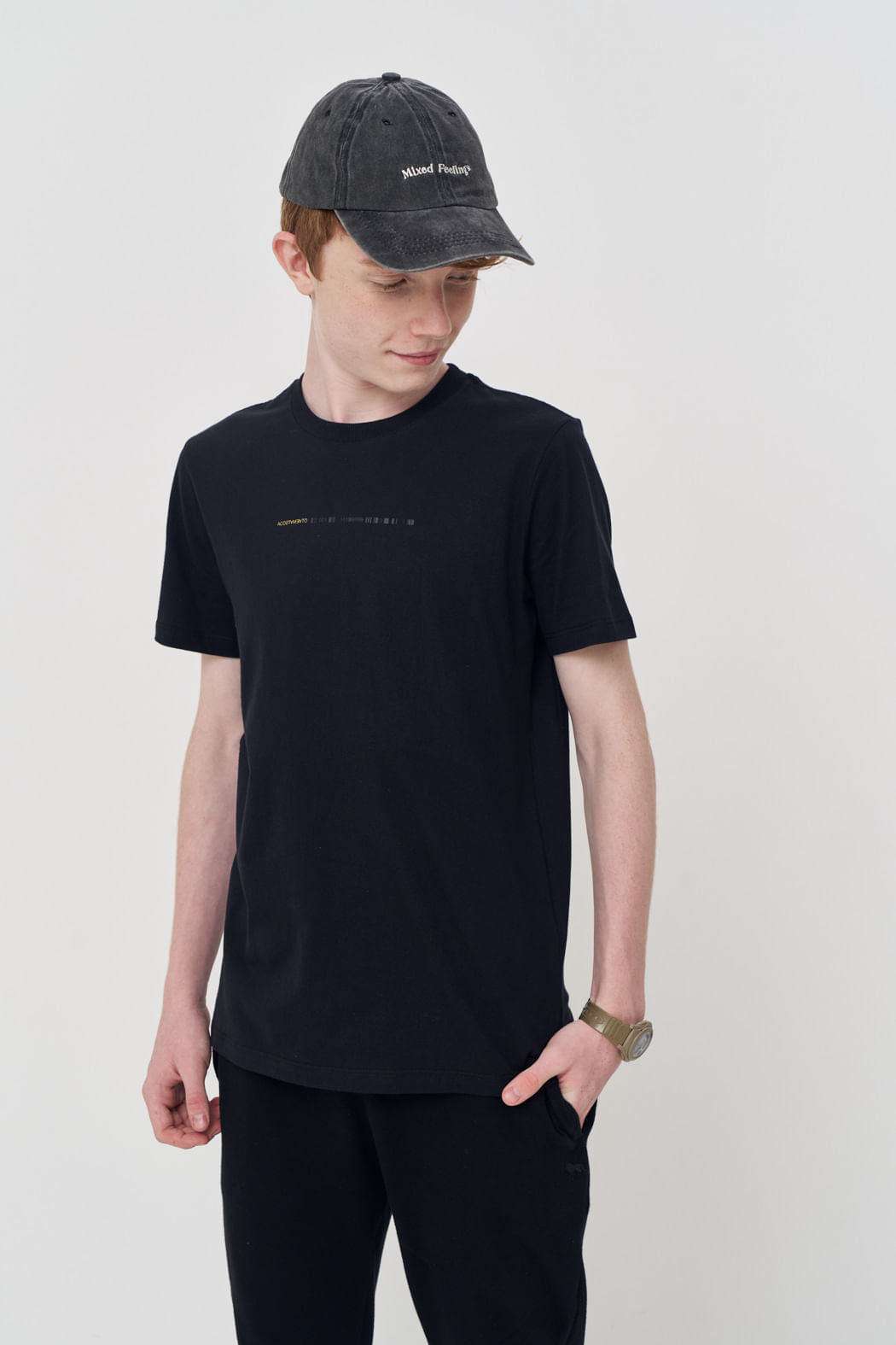 Camiseta Casual Estampada Menino Acostamento Next Preto