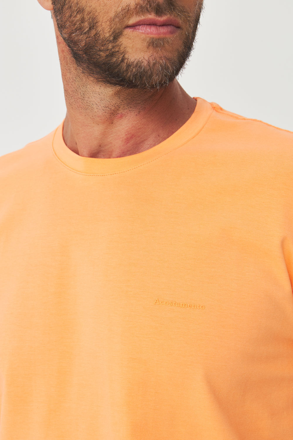 Camiseta Mini Lettering Masculina Acostamento Sweet Orange