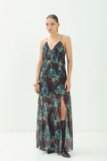 Vestido Longo Estampado ACT Feminino Mystic Garden