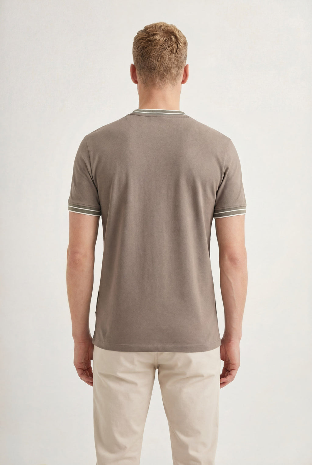 Camiseta Essencial Gola Frisos Masculina Acostamento Capuccino