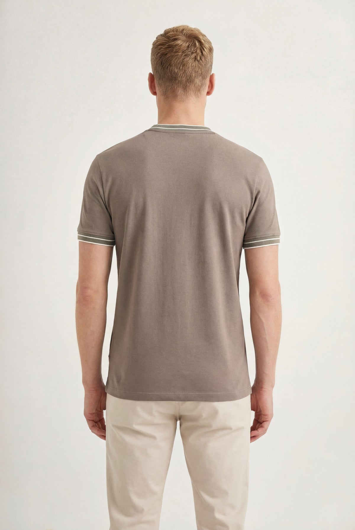 Camiseta Essencial Gola Frisos Masculina Acostamento Capuccino
