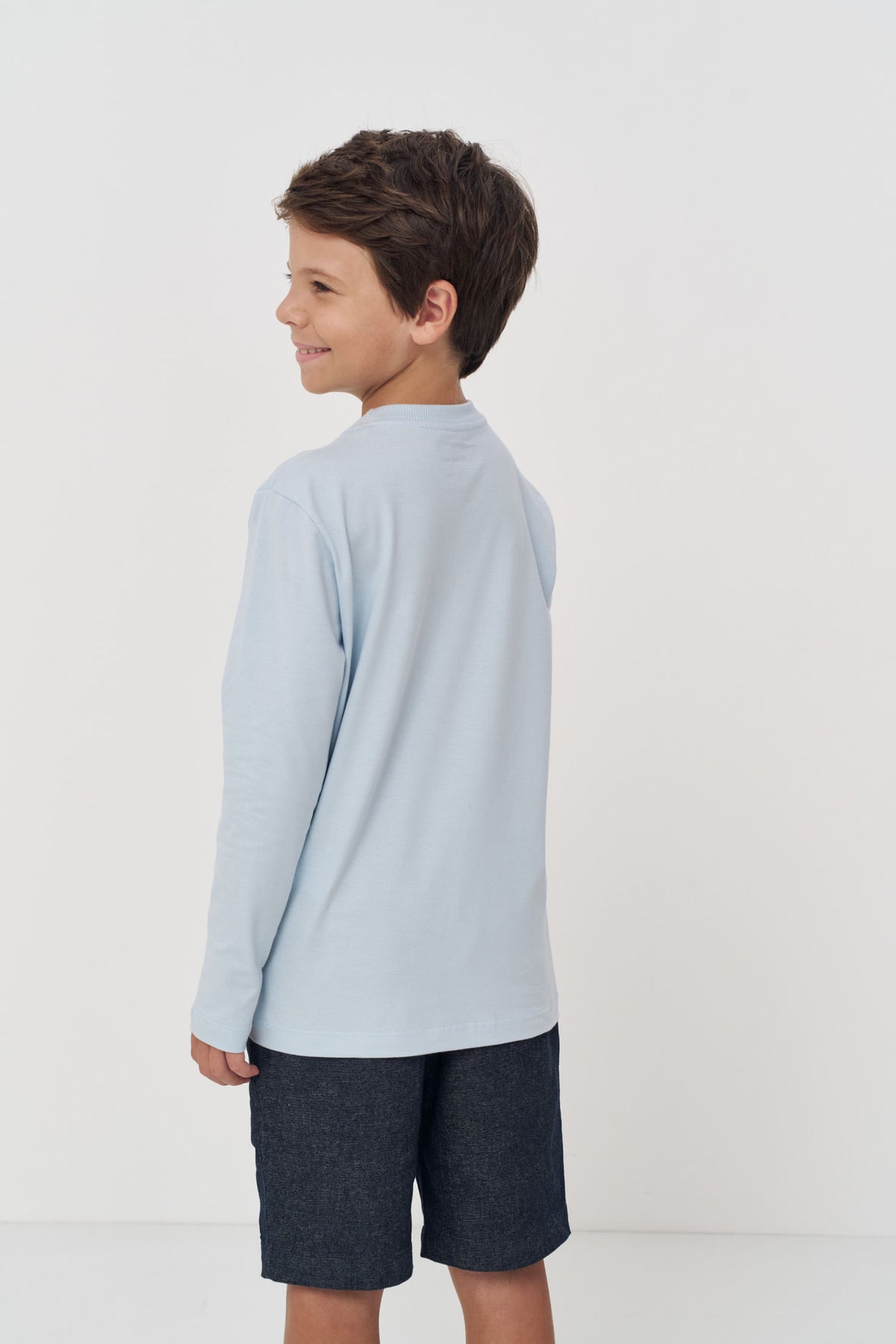 Camiseta Manga Longa Menino Acostamento Next Azul Maresia