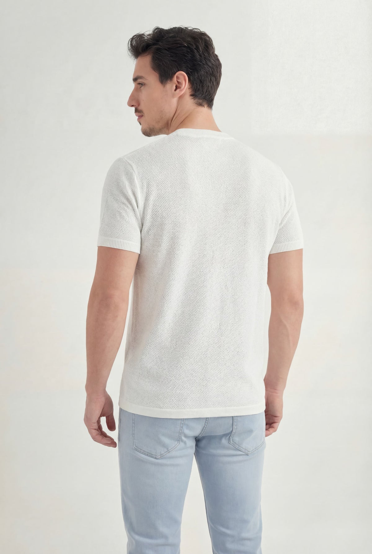 Camiseta Casual Básica Masculina Acostamento Branco