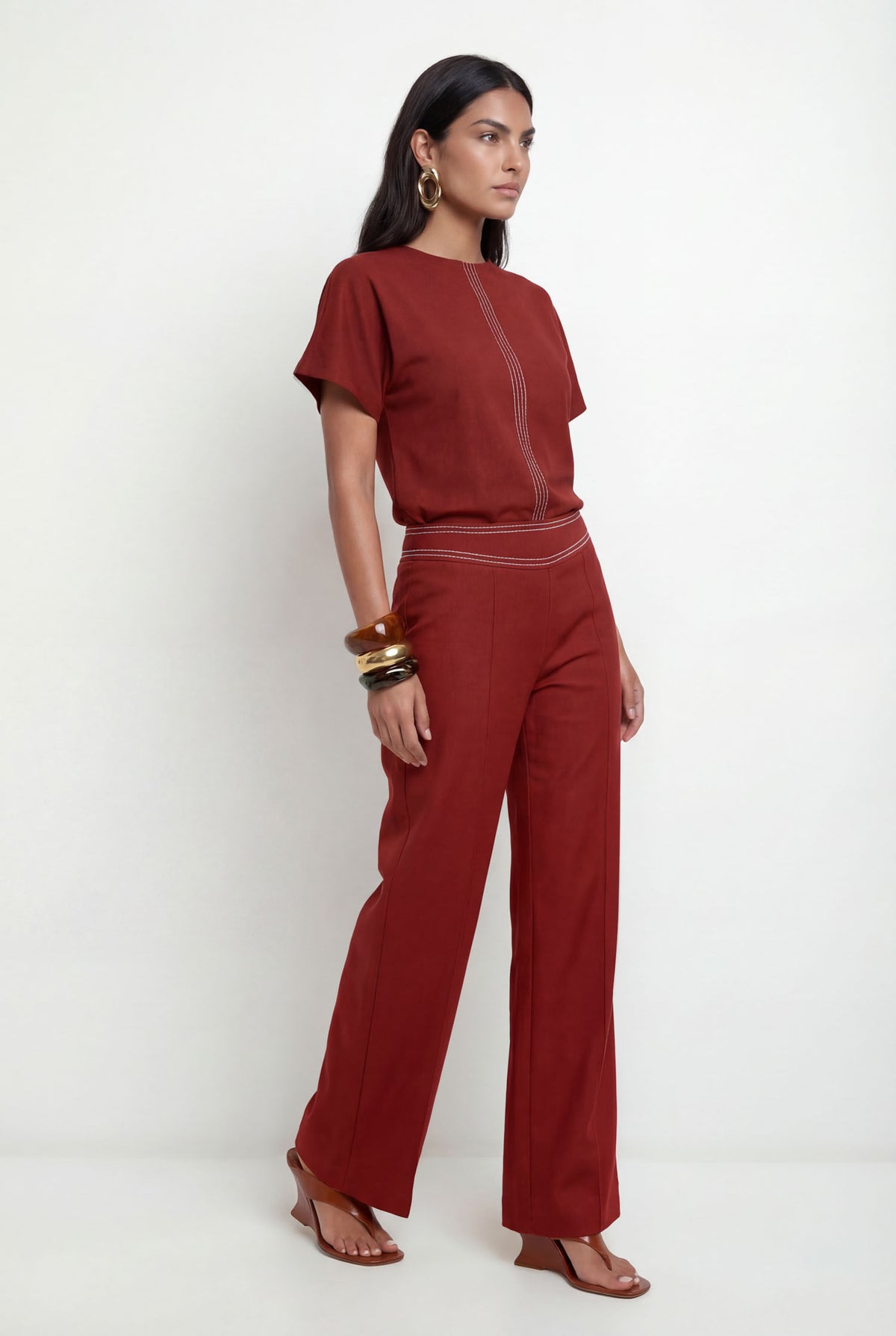 Blusa Sem Cava Com Bordado ACT Feminina Redwood
