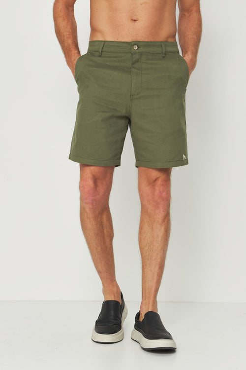 Bermuda Básica Casual Masculina Acostamento Verde