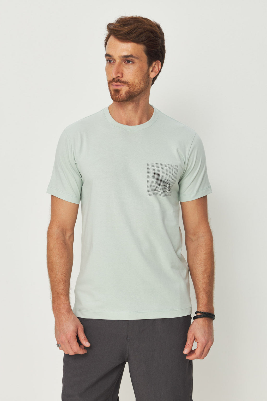 Camiseta Estampa Lobo Pontilhado Masculina Acostamento Verde Cidreira
