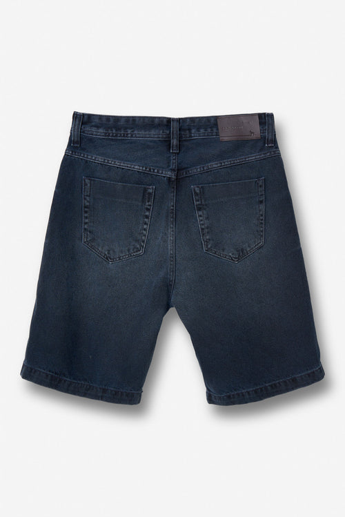 Bermuda Jeans Casual Masculina Acostamento Jeans Escuro