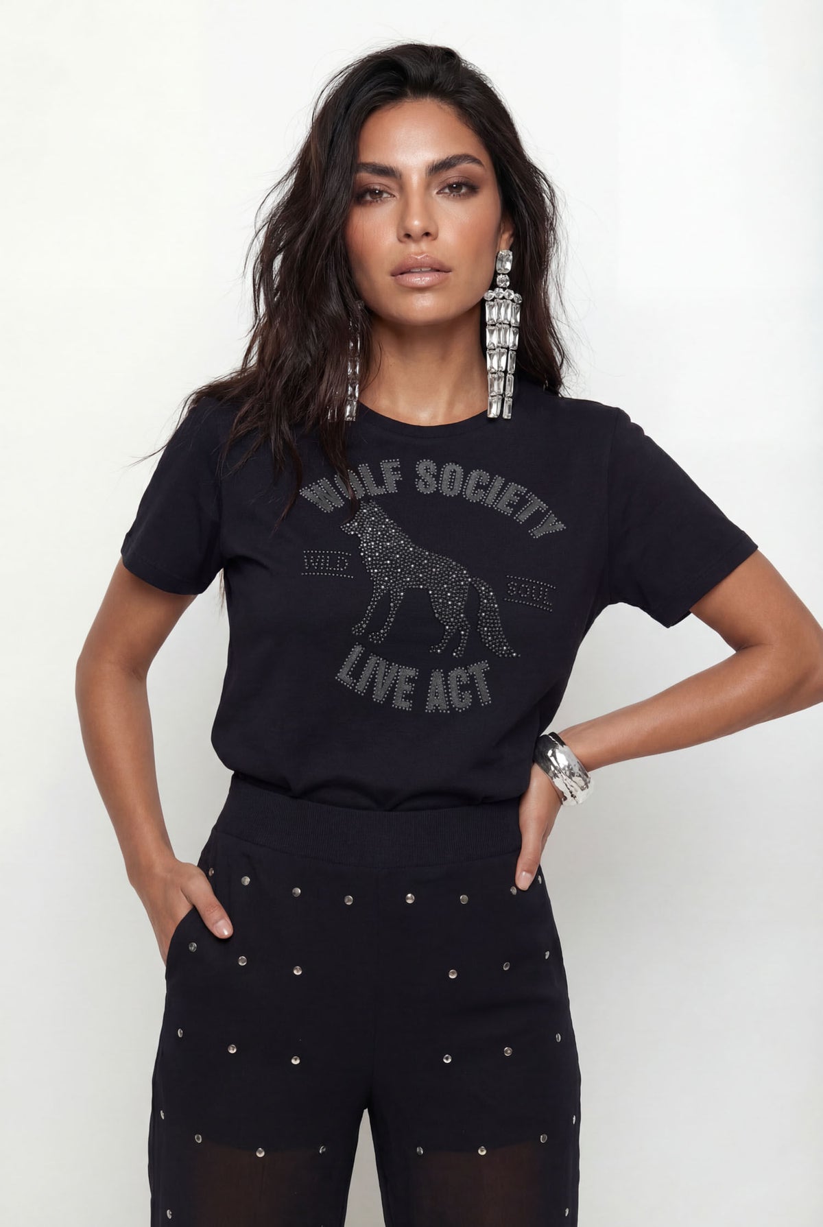 T-Shirt Silk Com Termocolante ACT Feminina Off White