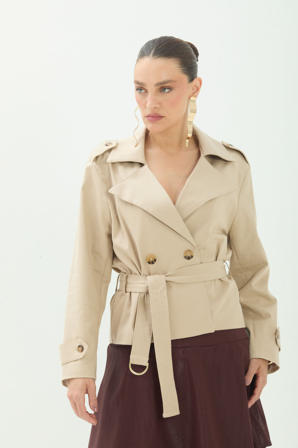 Casaco Com Lapela ACT Feminino Sand