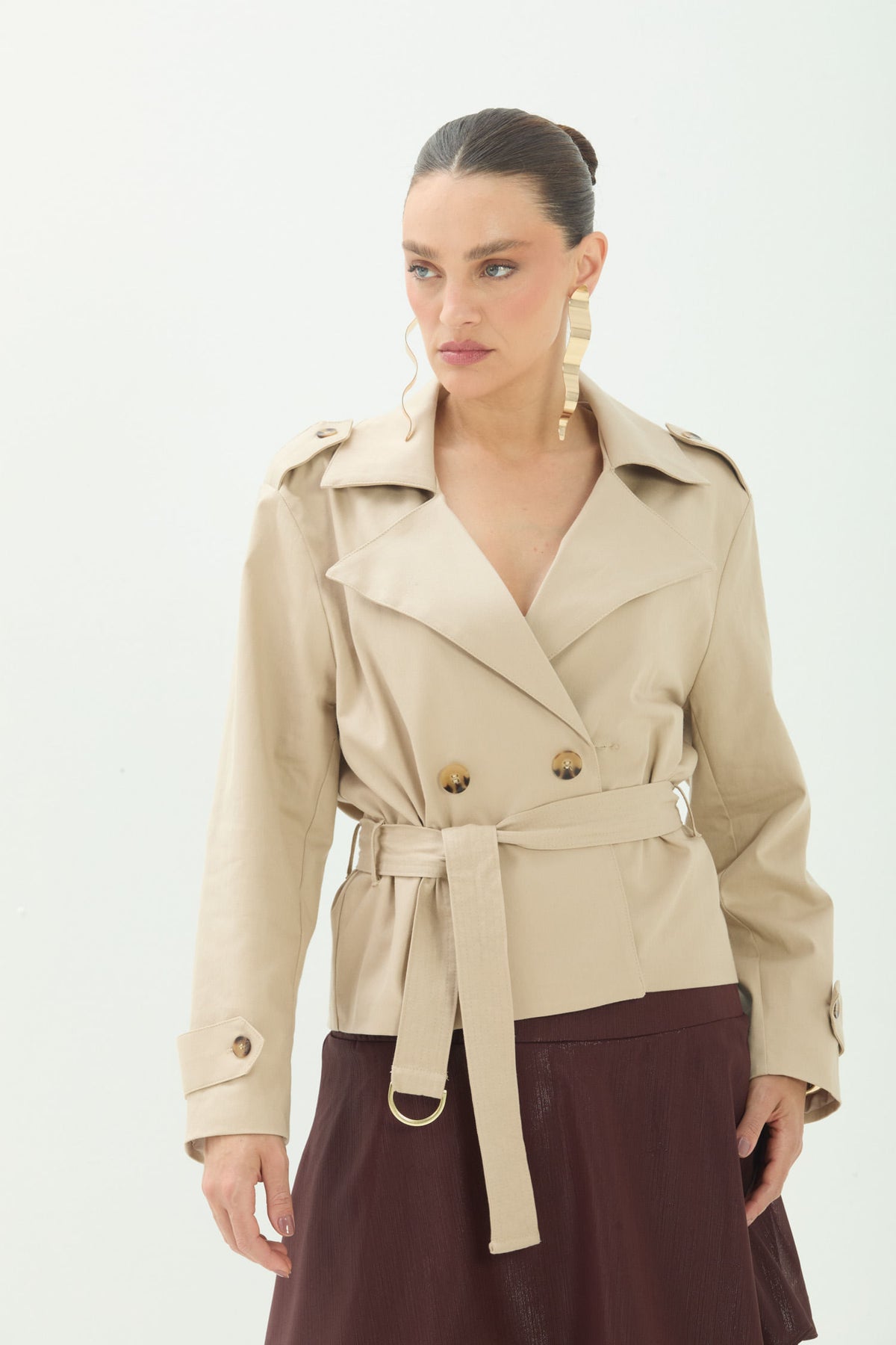 Casaco Com Lapela ACT Feminino Sand
