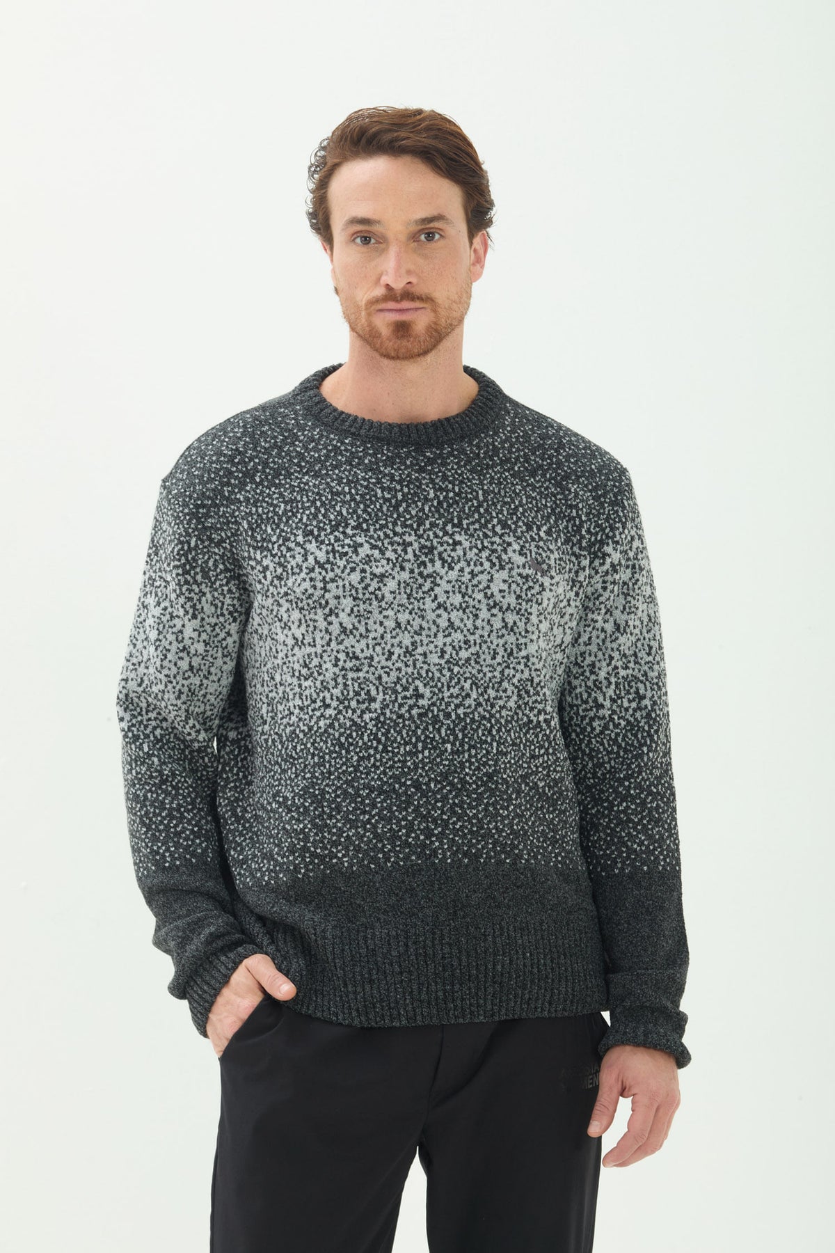 Suéter Tricot Degradê Masculino Acostamento Preto