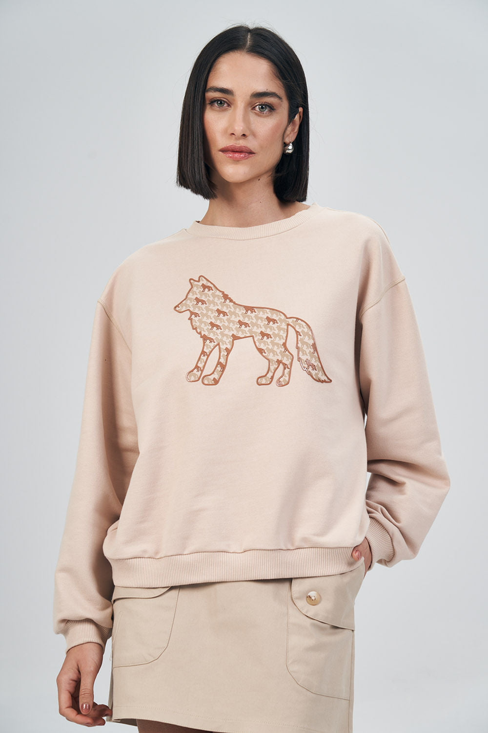 Blusão Moletom Wolf Feminino Acostamento Sand