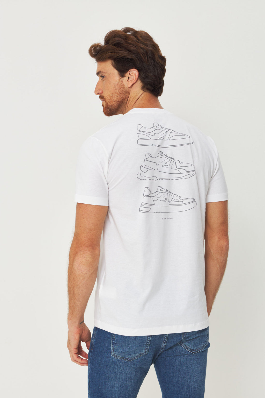 Camiseta Estampa Costas Masculina Acostamento Off White