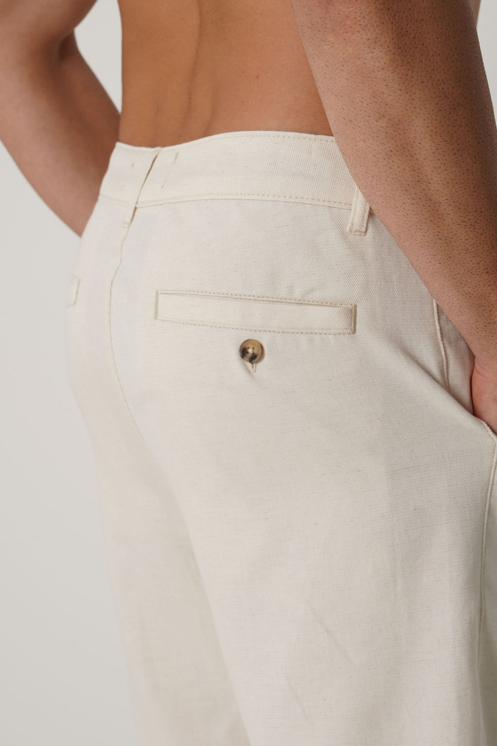 Bermuda Casual Com Linho Masculina Acostamento Linho