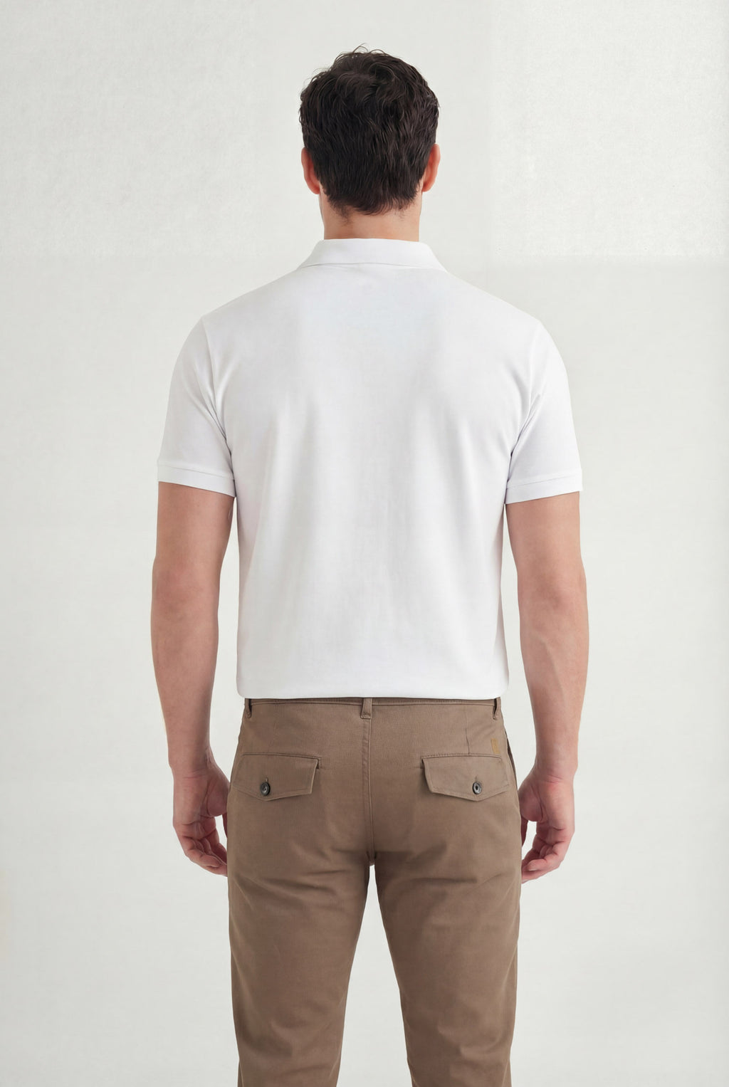 Polo Casual Estampada Masculina Acostamento Branco