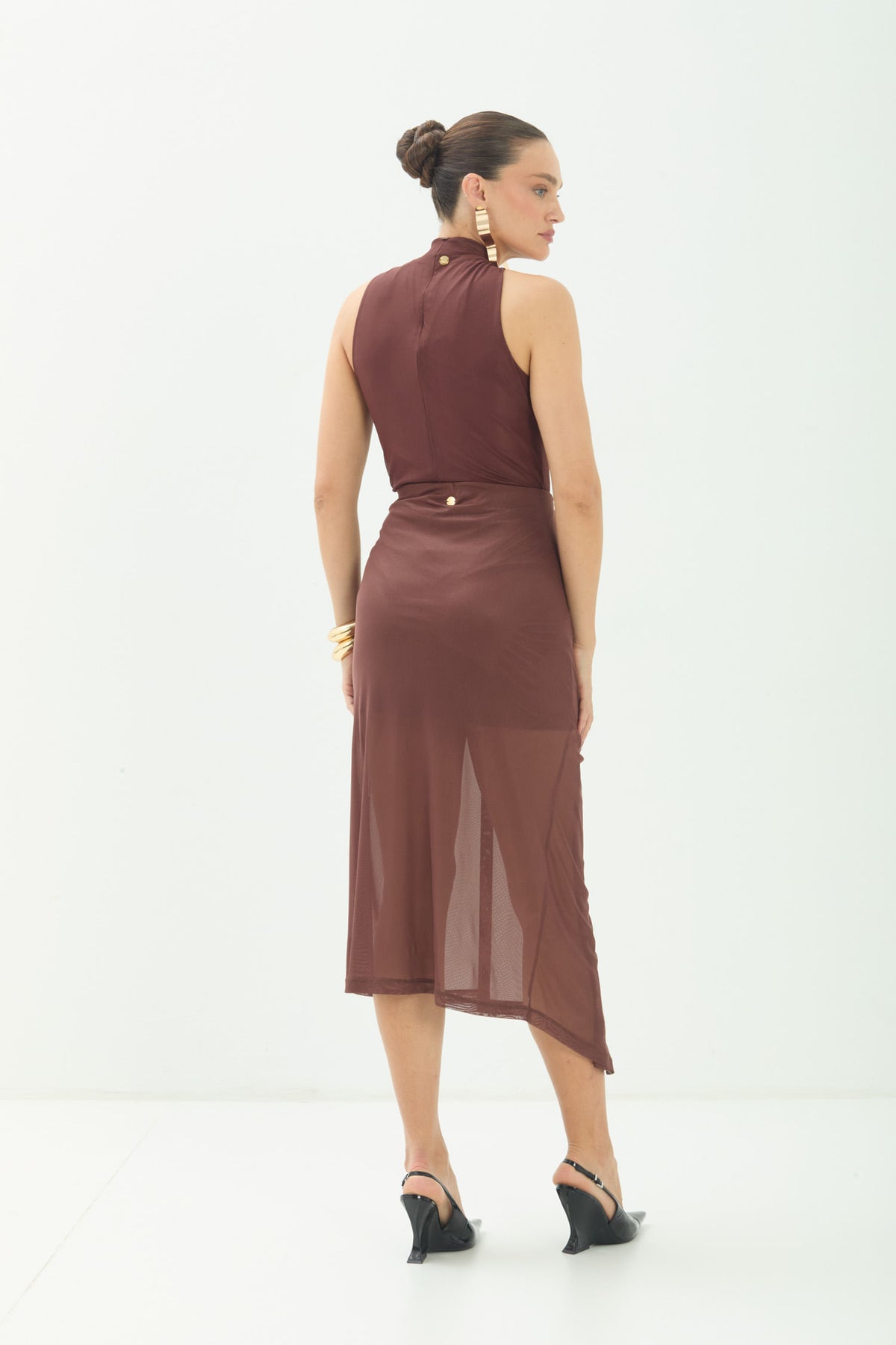 Body Fashion Detalhe Metal ACT Feminino Choco