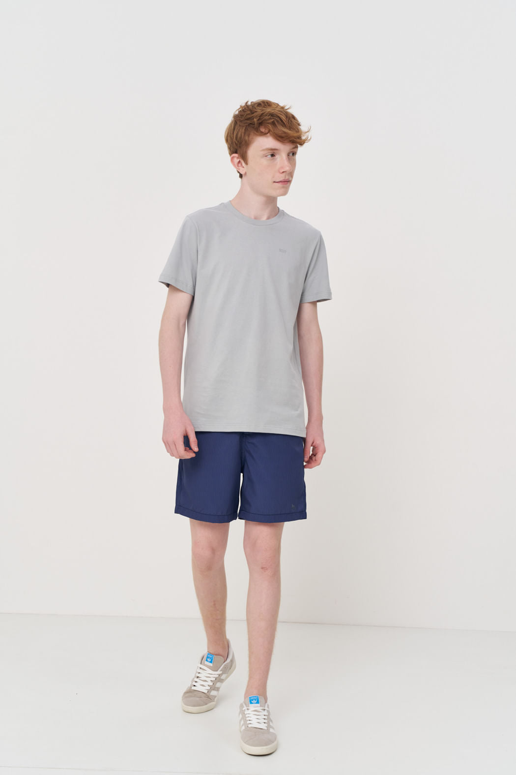 Camiseta Básica Algodão Menino Acostamento Next Azul Neblina
