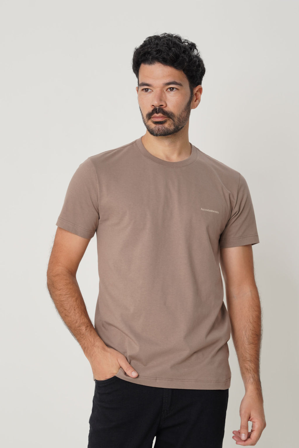Camiseta Street Casual Masculina Acostamento Capuccino
