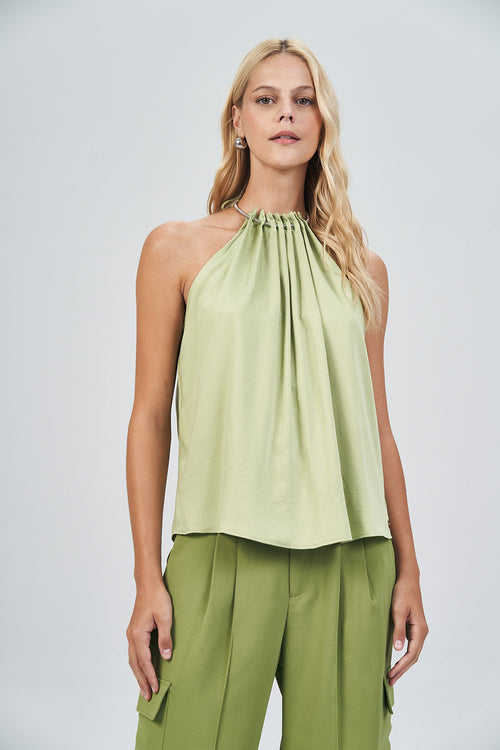 Blusa Gola Franzida Feminina Acostamento Areia
