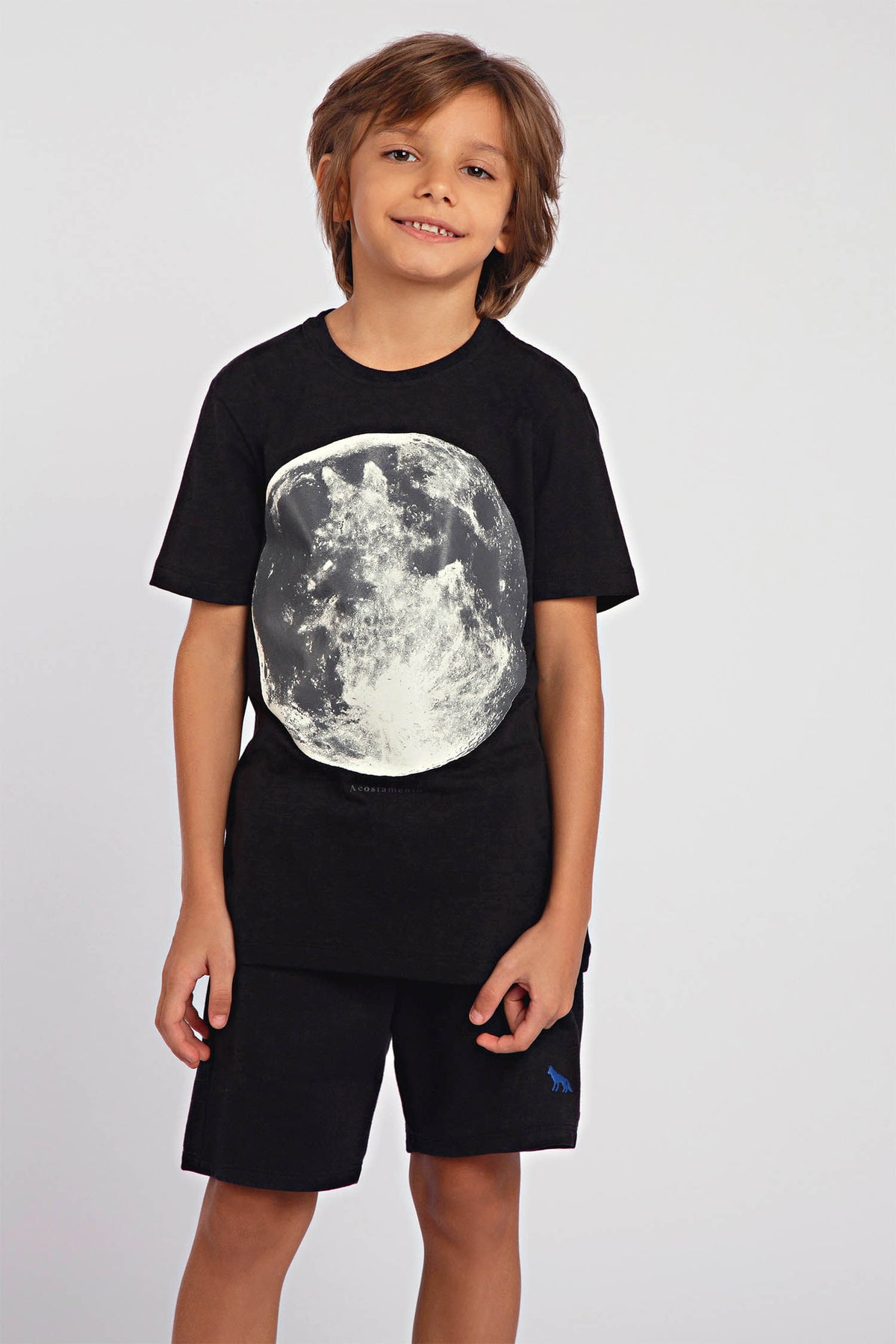 Camiseta The Moon Menino Acostamento Kids Preto
