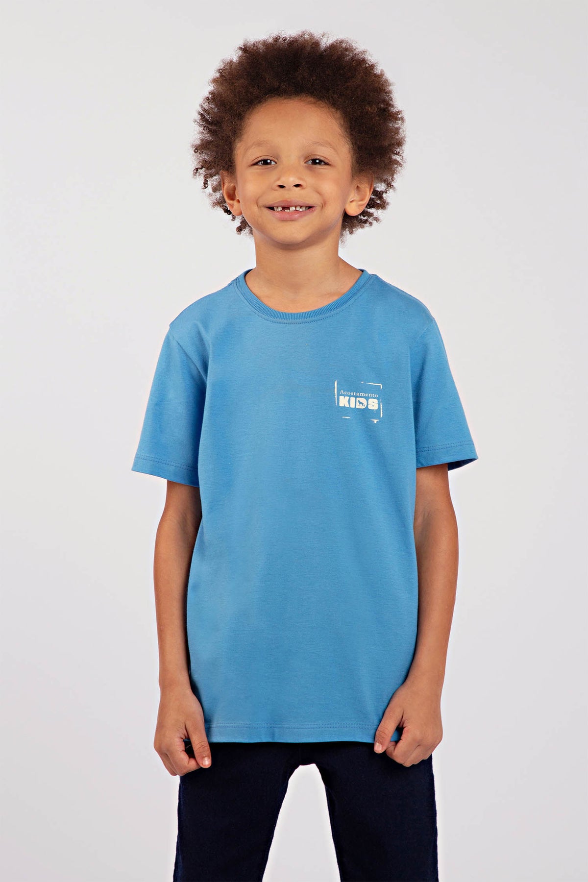 Camiseta Cute Menino Acostamento Kids Azul Marina