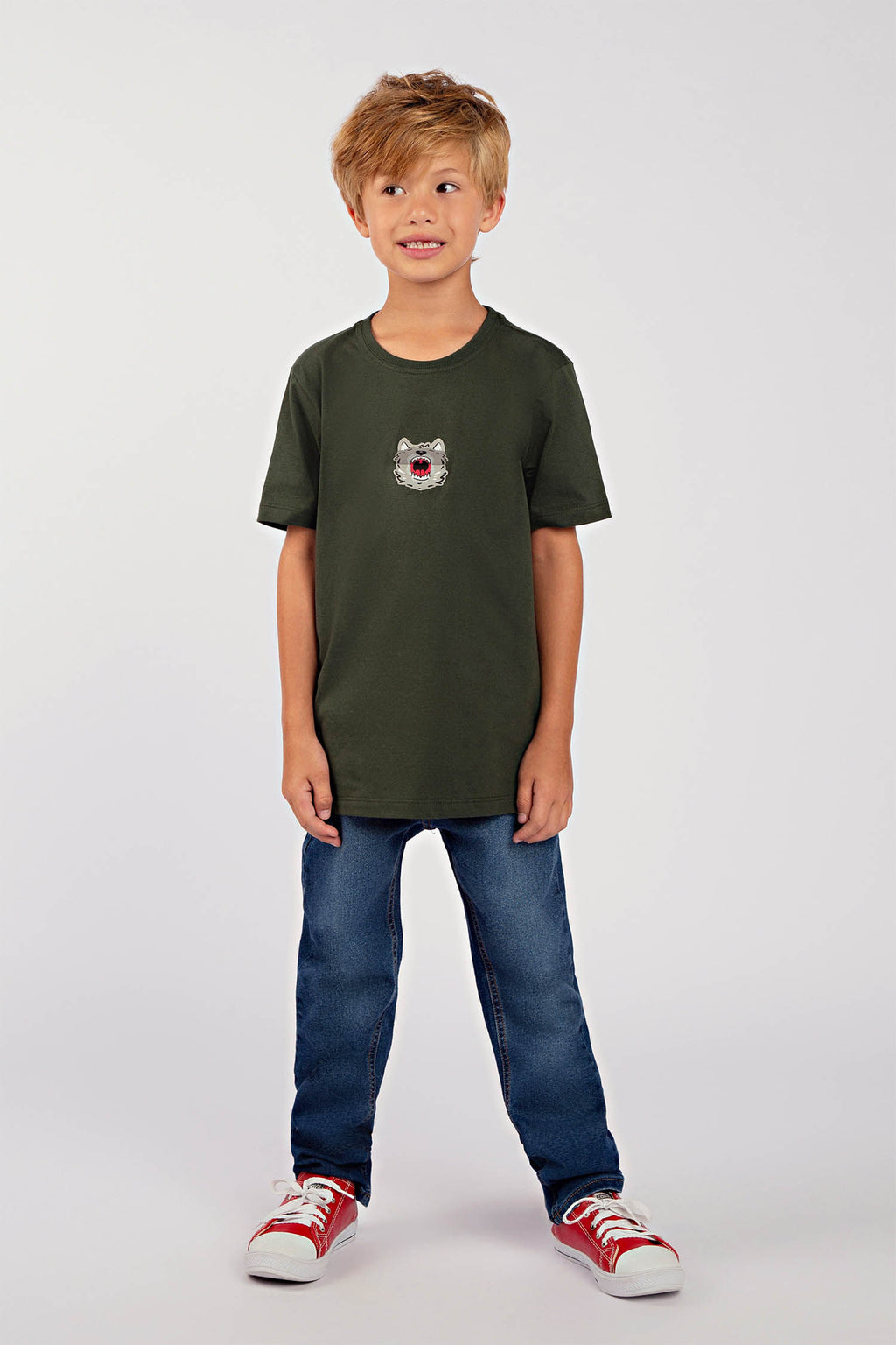 Camiseta Interativa Raw Menino Acostamento Kids Verde Nativo