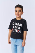 Camiseta Quem Ama Uiva Menino Acostamento Kids Preto