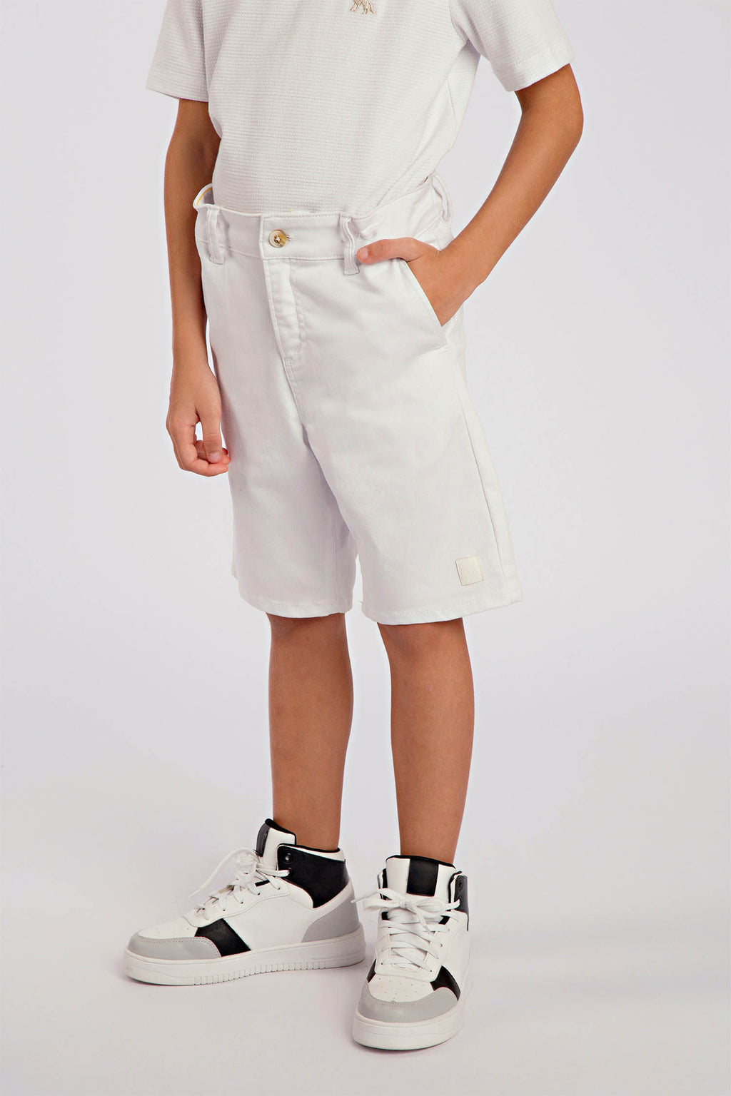 Bermuda Celebration Menino Acostamento kids Branco