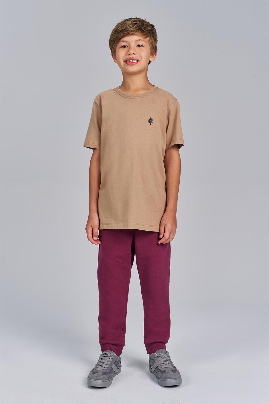 Camiseta Essential Menino Acostamento Next Bege Caqui