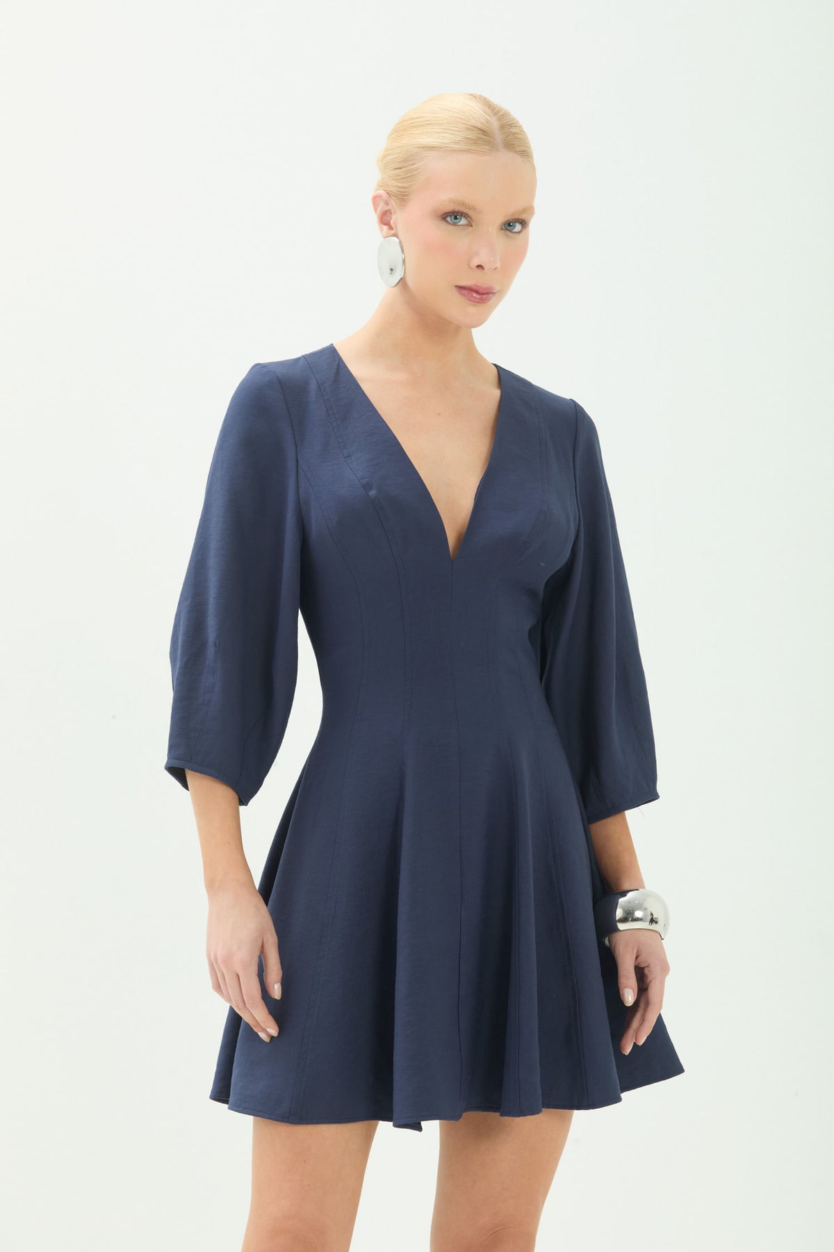 Vestido Curto Estruturado ACT Feminino Royal Blue