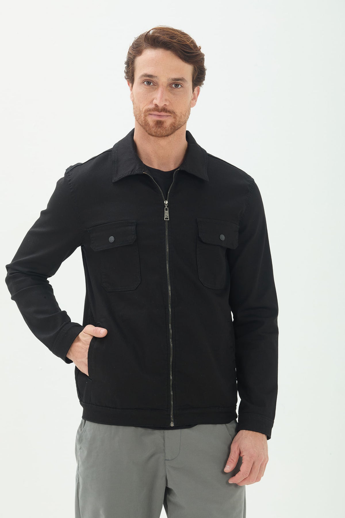 Jaqueta Tech Black Forever Com Zíper Masculina Acostamento Preto