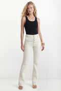 Calça Jeans Flare Cintura Alta ACT Feminina Cru