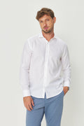 Camisa Scrivania Manga Longa Masculina Acostamento Branco