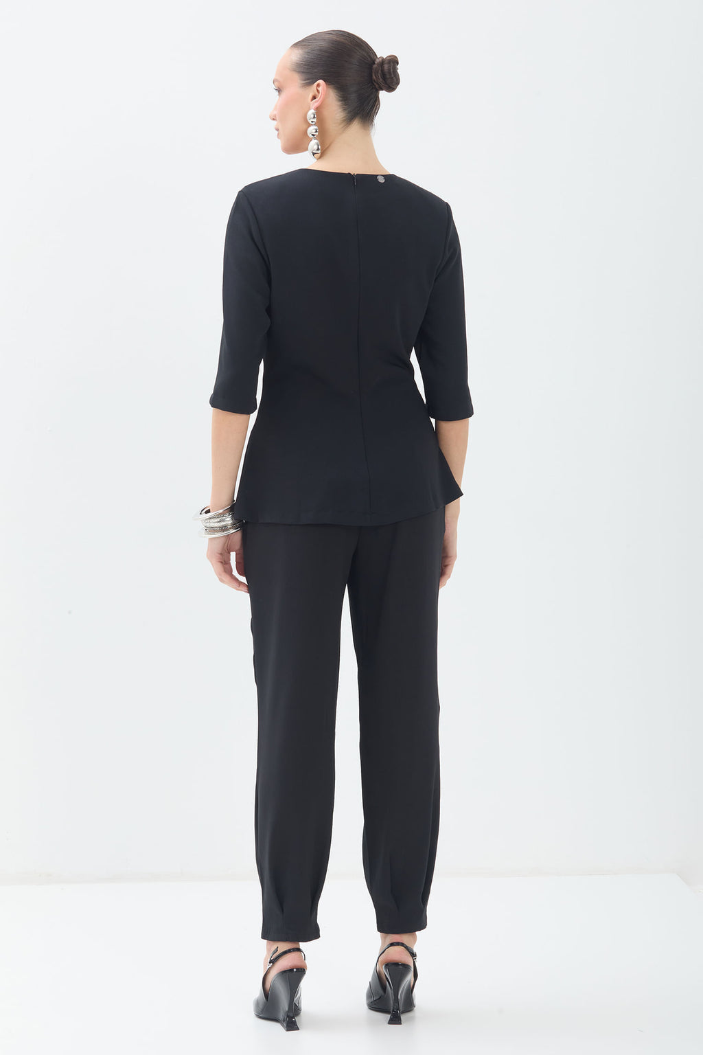 Blusa com Recortes e Pregas ACT Feminino Preto