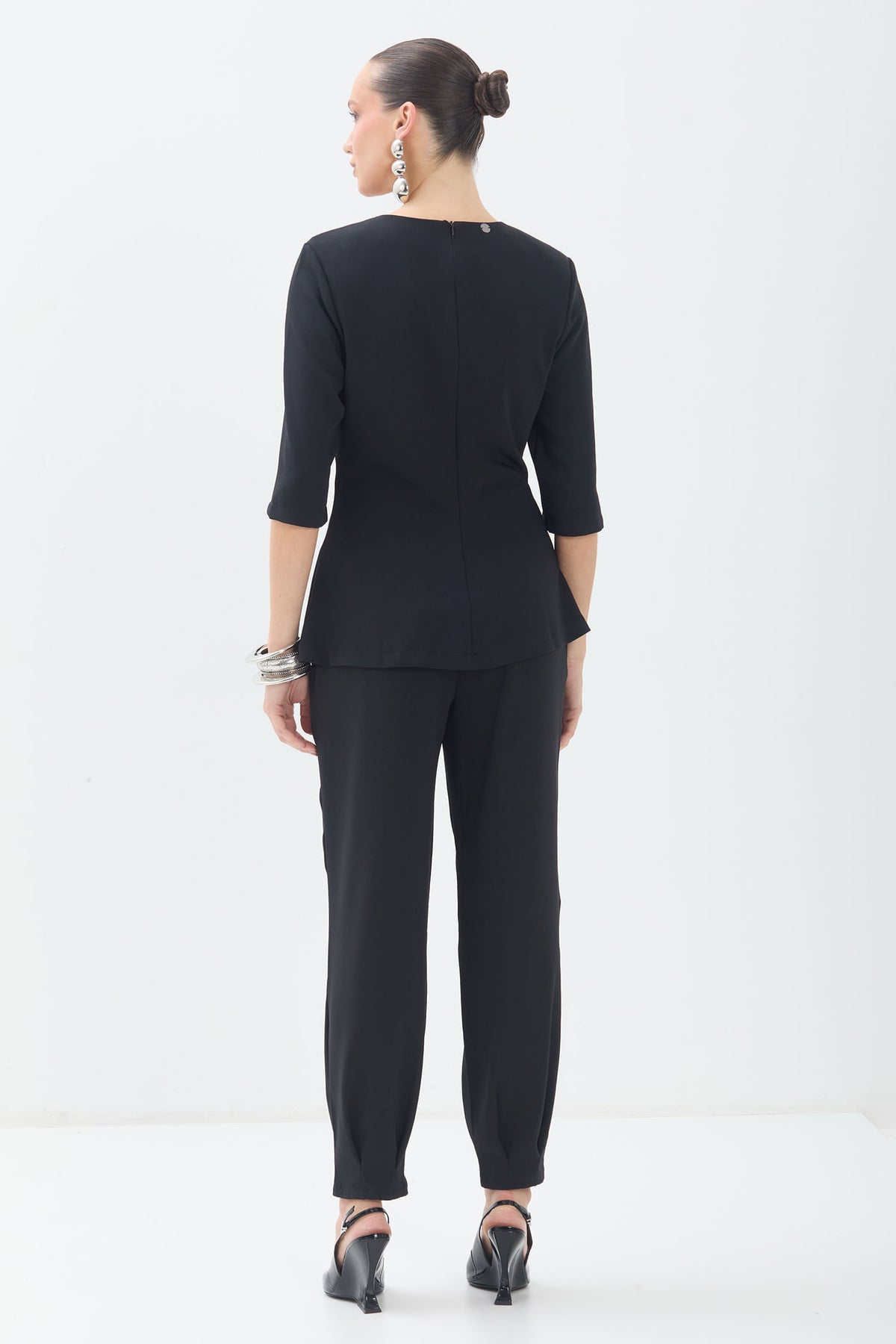 Blusa com Recortes e Pregas ACT Feminino Preto
