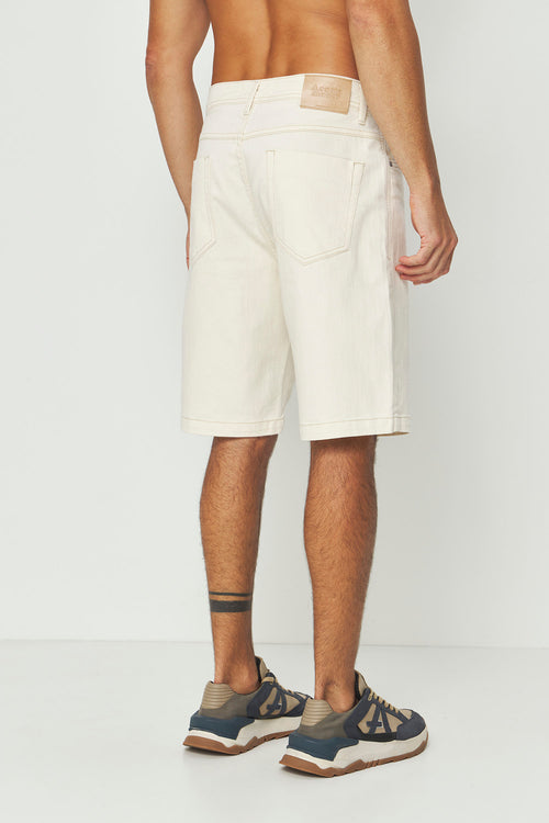 Bermuda Clássica Sarja Masculina Acostamento Off White