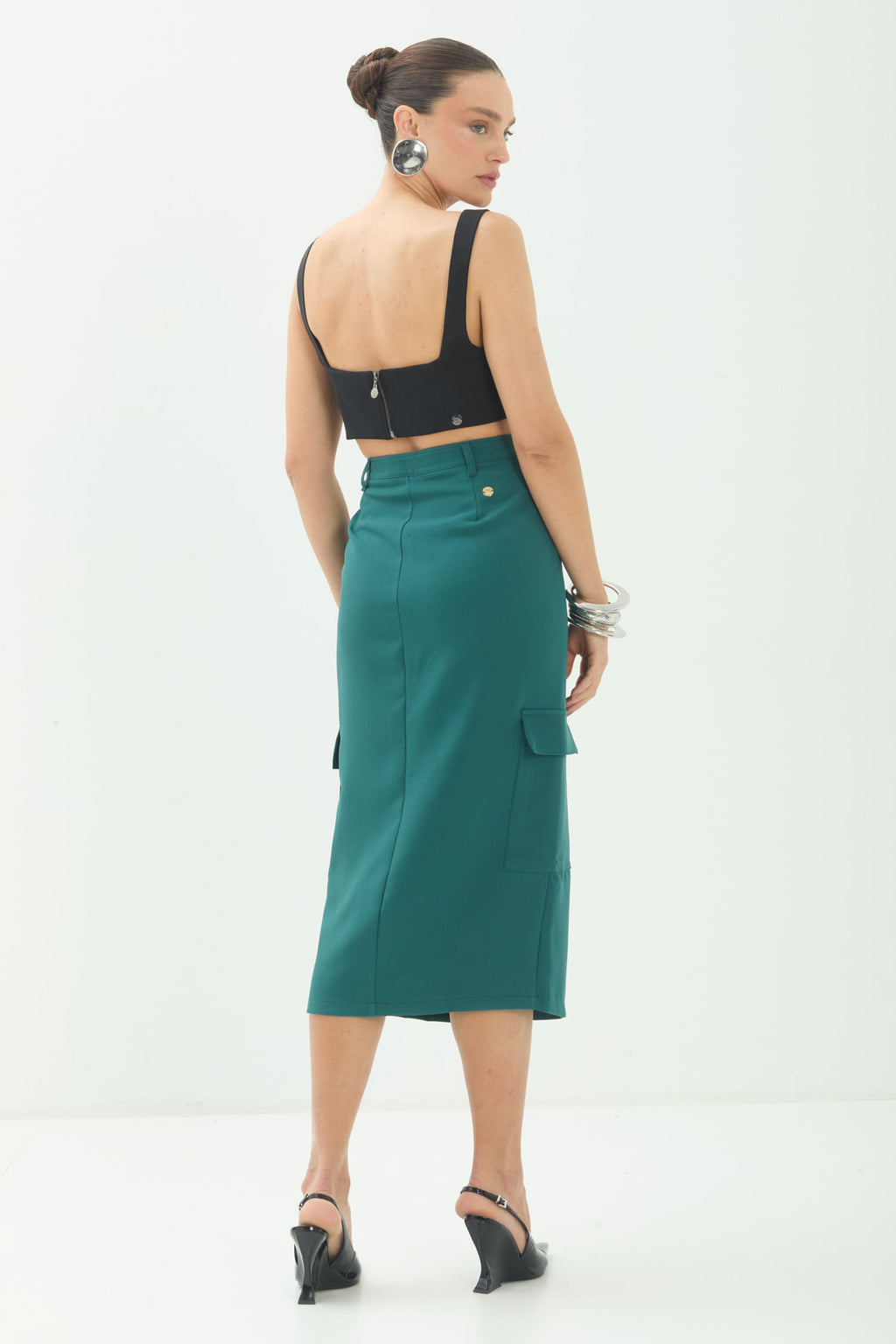 Top Básico Casual Feminino Acostamento Preto